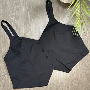 H&M Black Vest Halter Top Size XL Tank Top